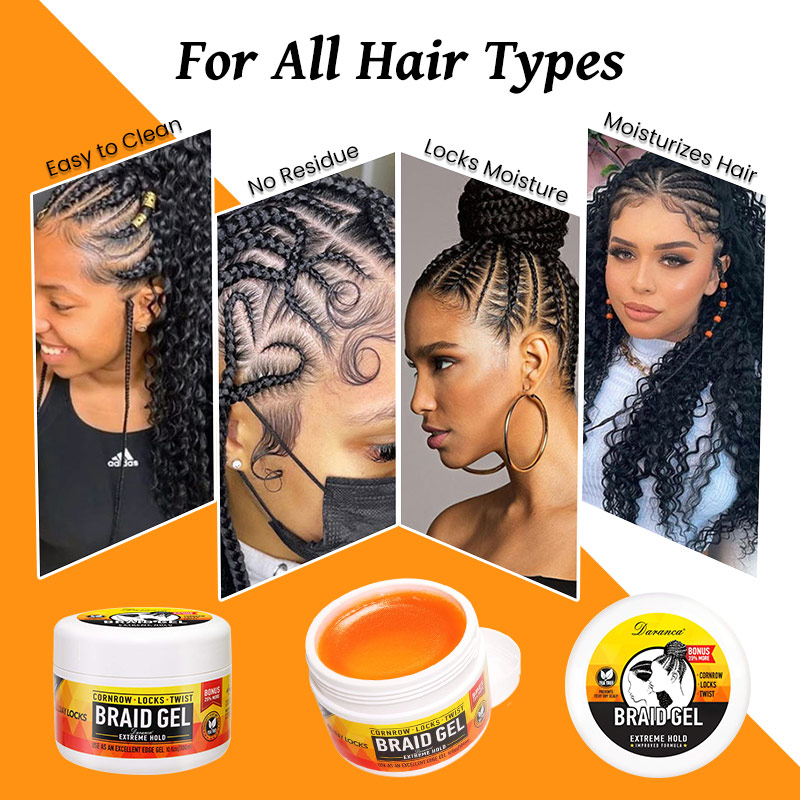 Long-lasting braid styling gel