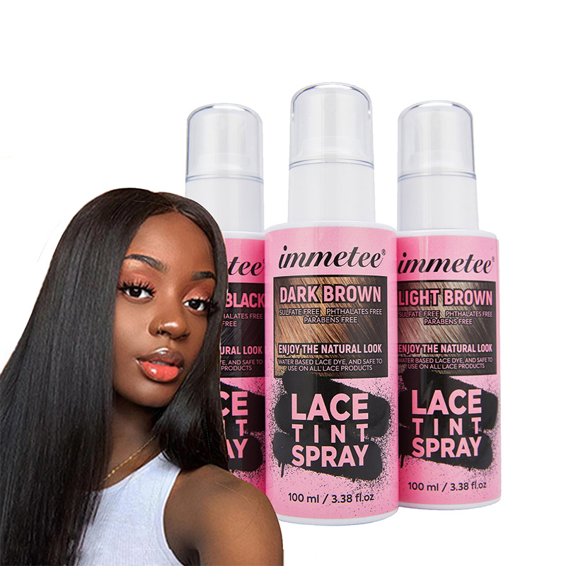 Black hair color setting spray